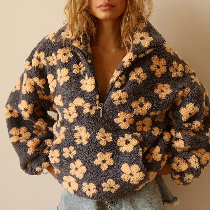 Azelma™ | Floral Print Fleece Sweater