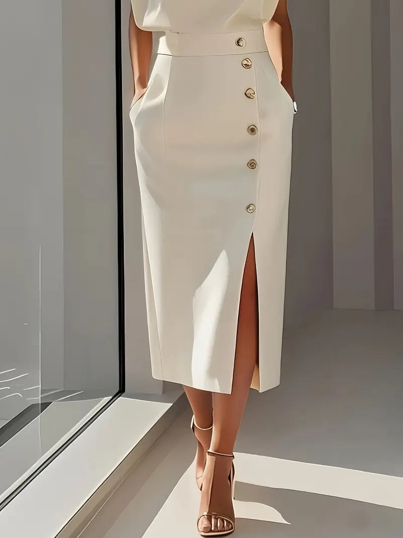 Yasmin™ | Midi Dress with Side Slit