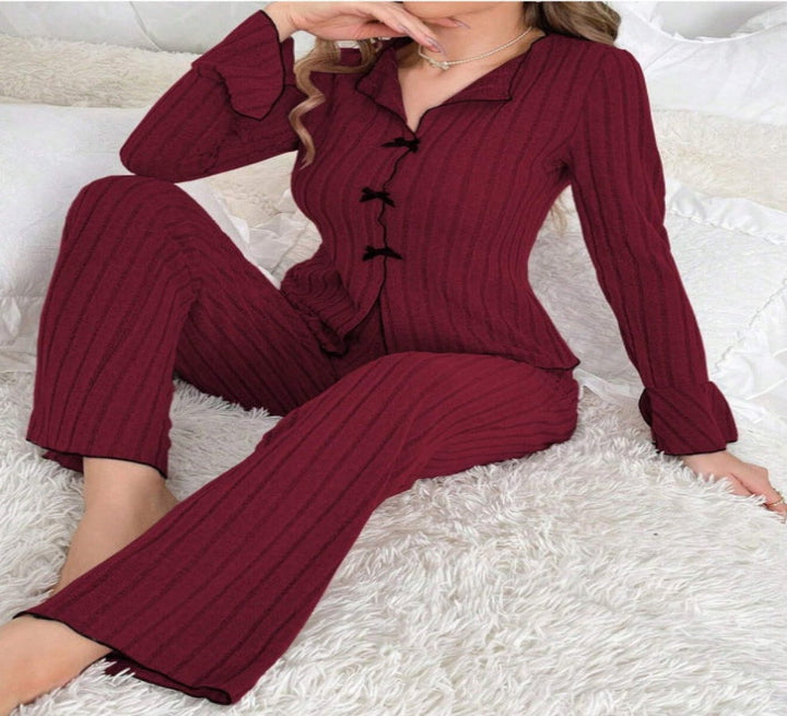 Kenzie | Chic V-Neck Top & Pants Loungewear Set