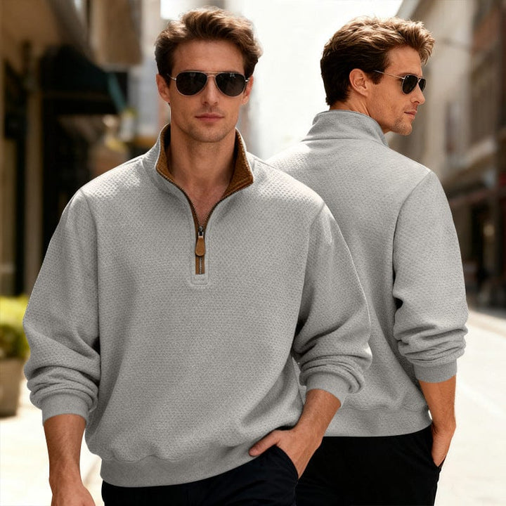 Lance | Textured Quarter-Zip Pullover