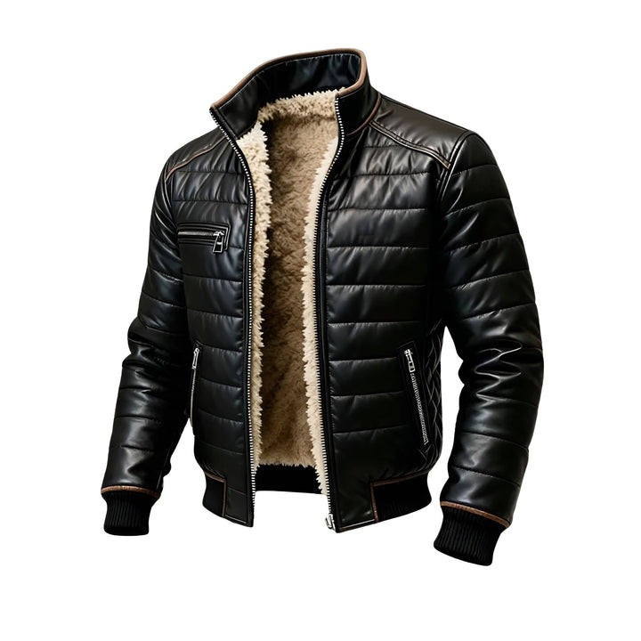 LEVANTAVERSAILLES | BLACK QUILTED JACKET WITH SHERPA LINING