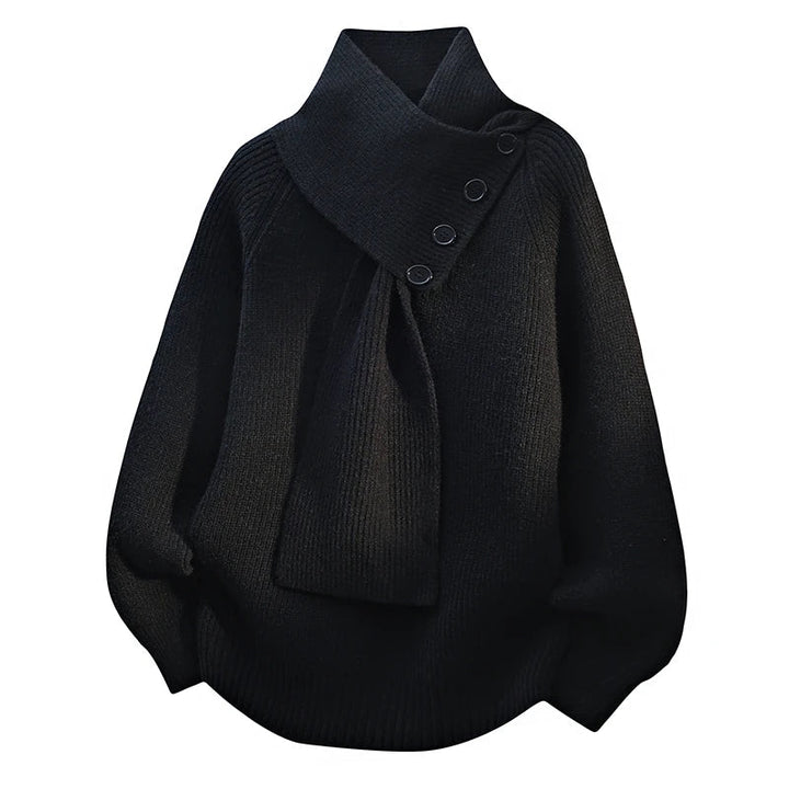 Lydia | Elegant Scarf-Neck Knit Sweater