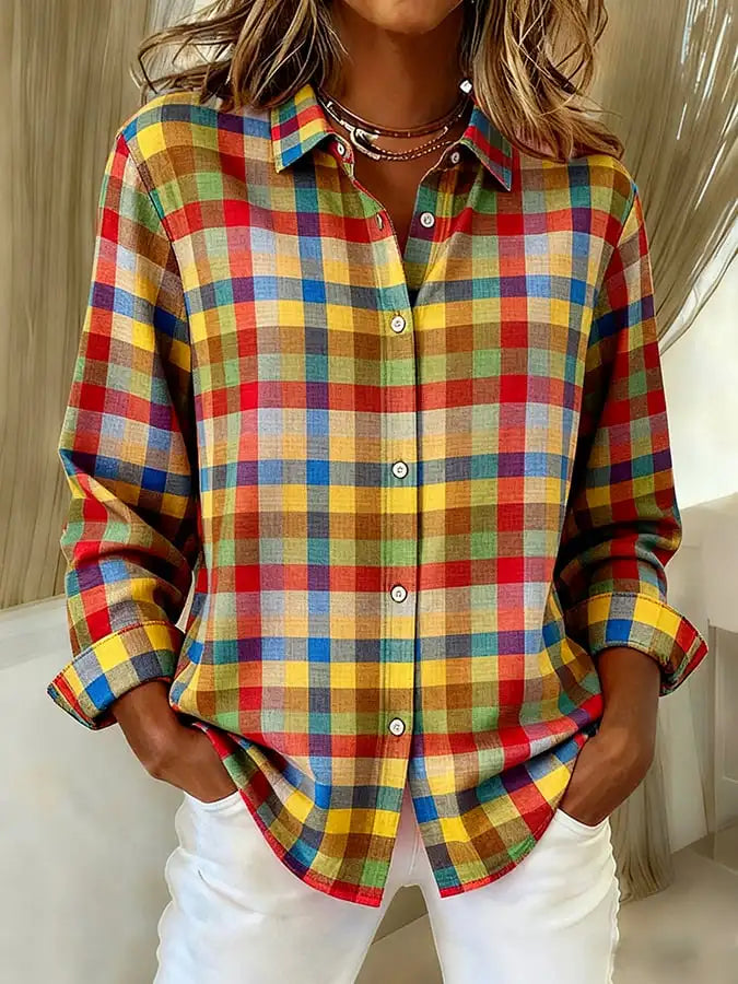 Margaux | Soft Knit Checkered Cardigan