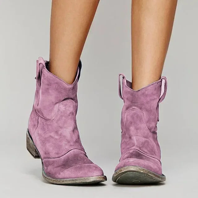 Meryl | Vintage Suede Ankle Boots