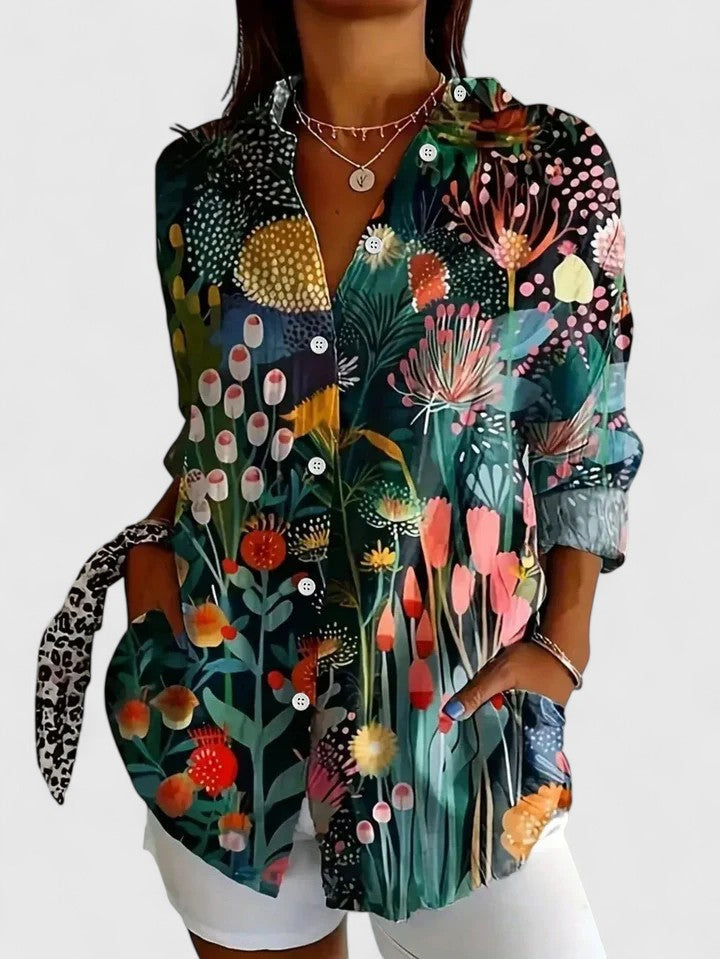 Anica | Artistic Button-Up Blouse