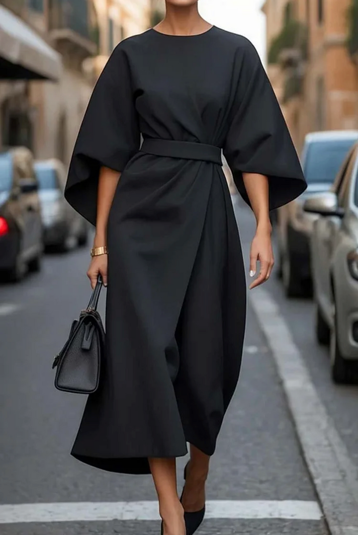 Grace | Elegant Tie-Waist Midi Dress