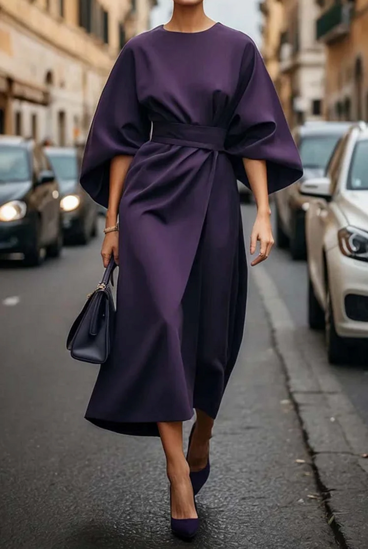 Grace | Elegant Tie-Waist Midi Dress