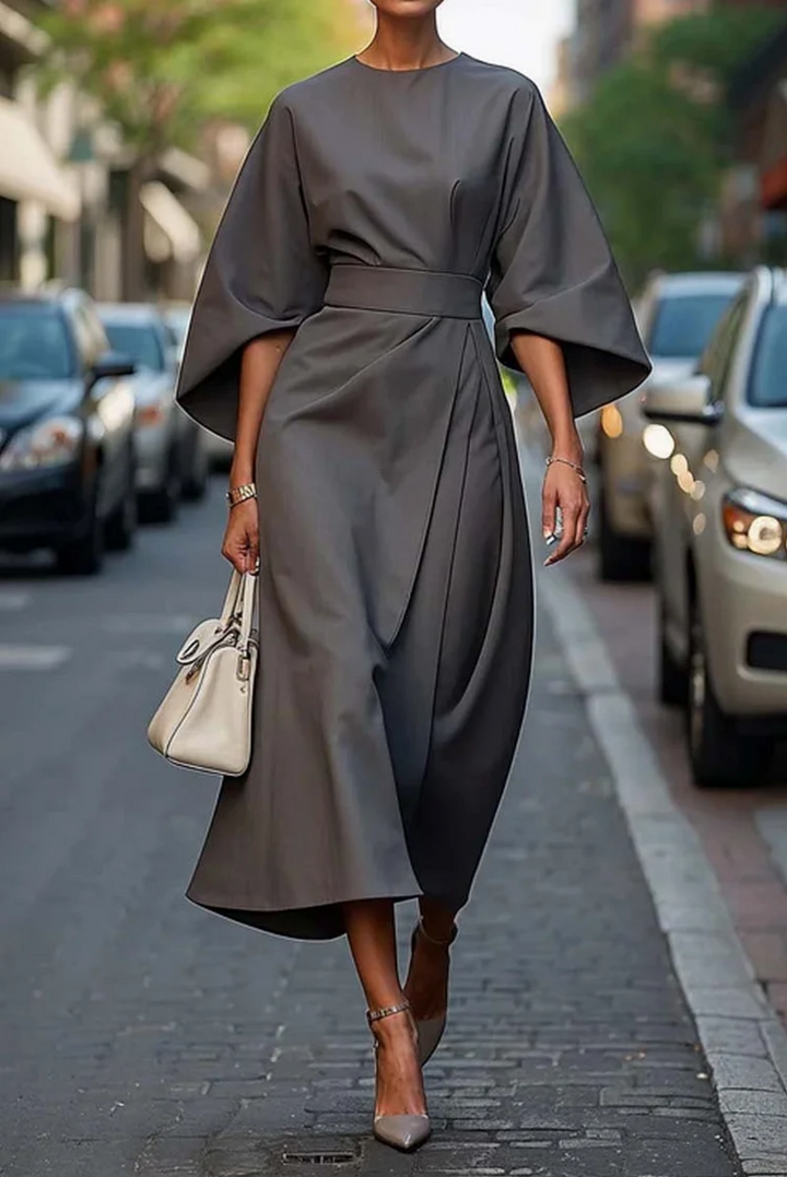 Grace | Elegant Tie-Waist Midi Dress