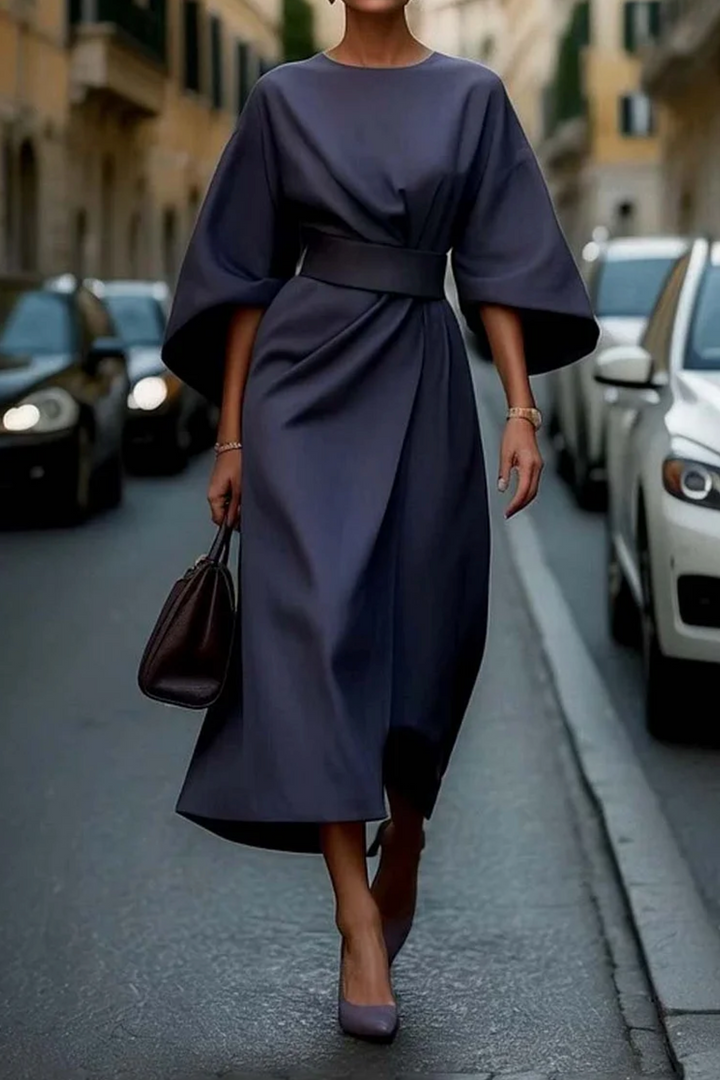 Grace | Elegant Tie-Waist Midi Dress