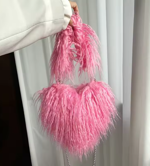 Felize | Heart Plush Crossbody Bag