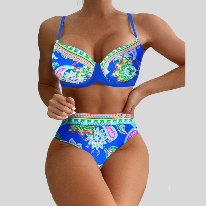 Printed Cashmere Bikini Bralette Two-Piece