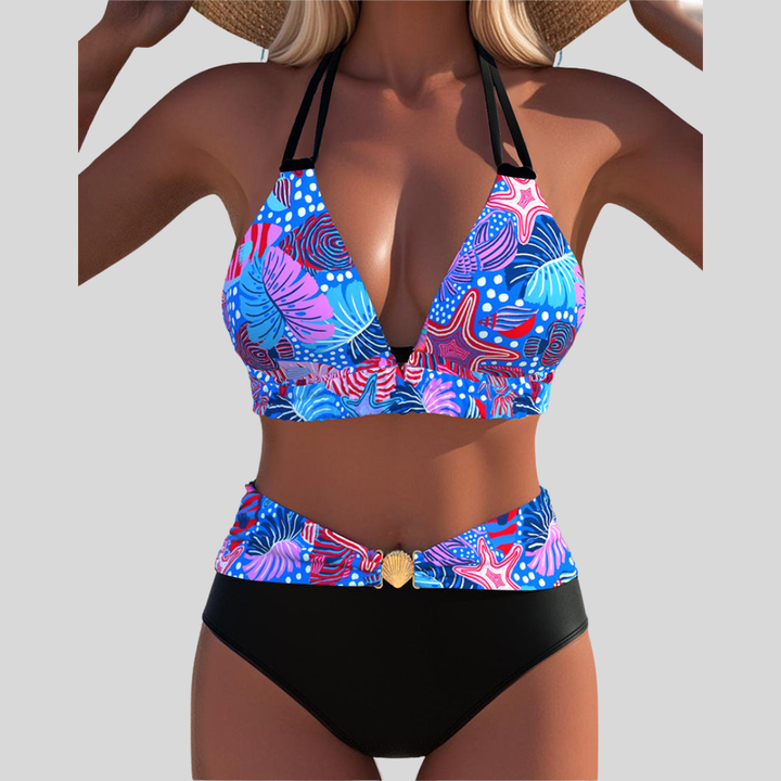 Sexy Bikini Two-Piece Printed Bra