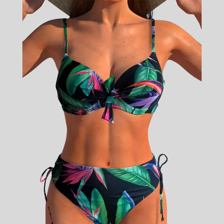Printed Swimsuit with Triangle Bra Straps