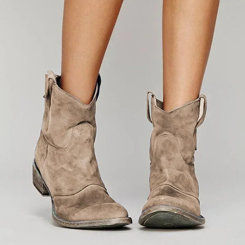 Meryl | Vintage Suede Ankle Boots