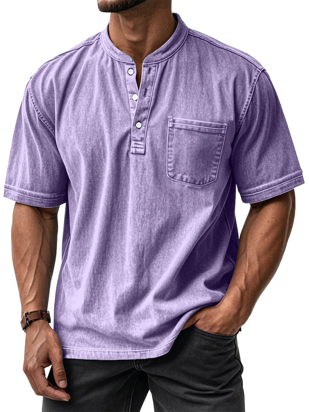 Caelum | Stand Collar Summer Henley