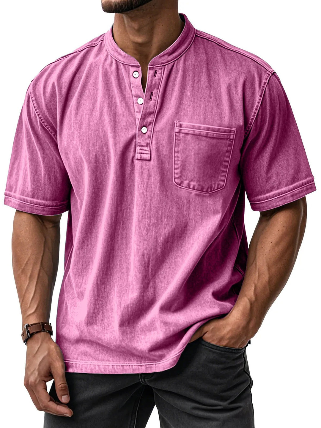 Caelum | Stand Collar Summer Henley