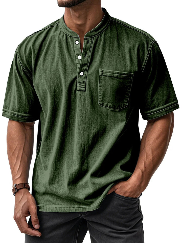 Caelum | Stand Collar Summer Henley