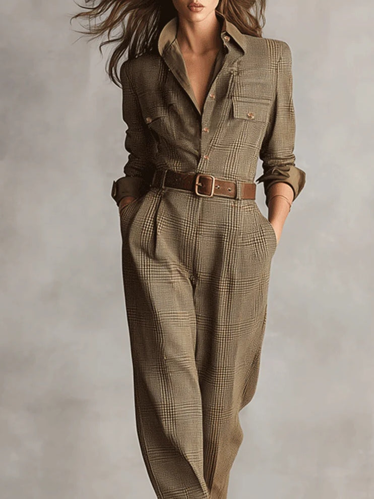 Laura | Elegant Plaid Jumpsuit