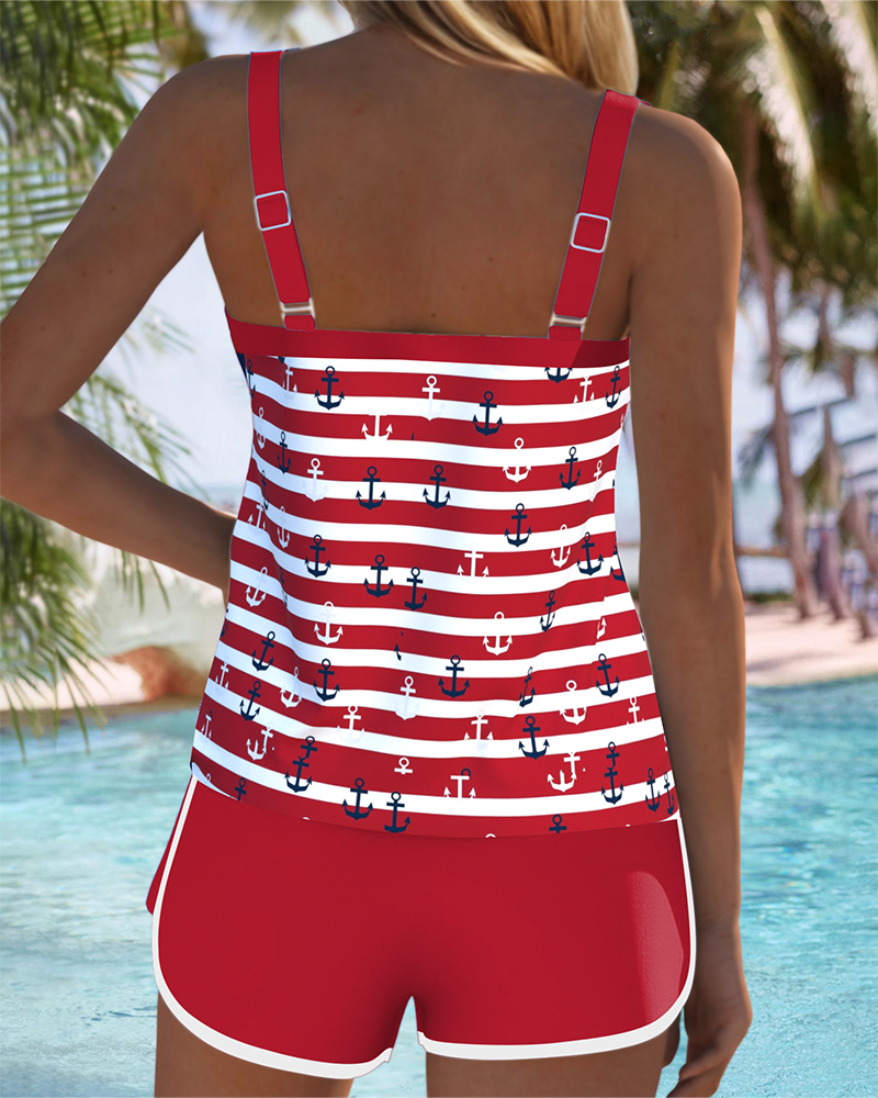 Printed Strap Short Swimwear