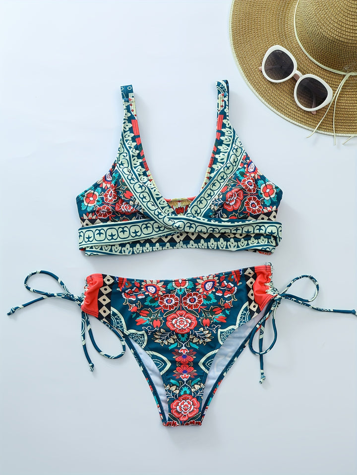 Jen | Floral Four-Piece Bikini Set