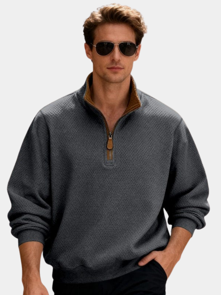 Lance | Textured Quarter-Zip Pullover