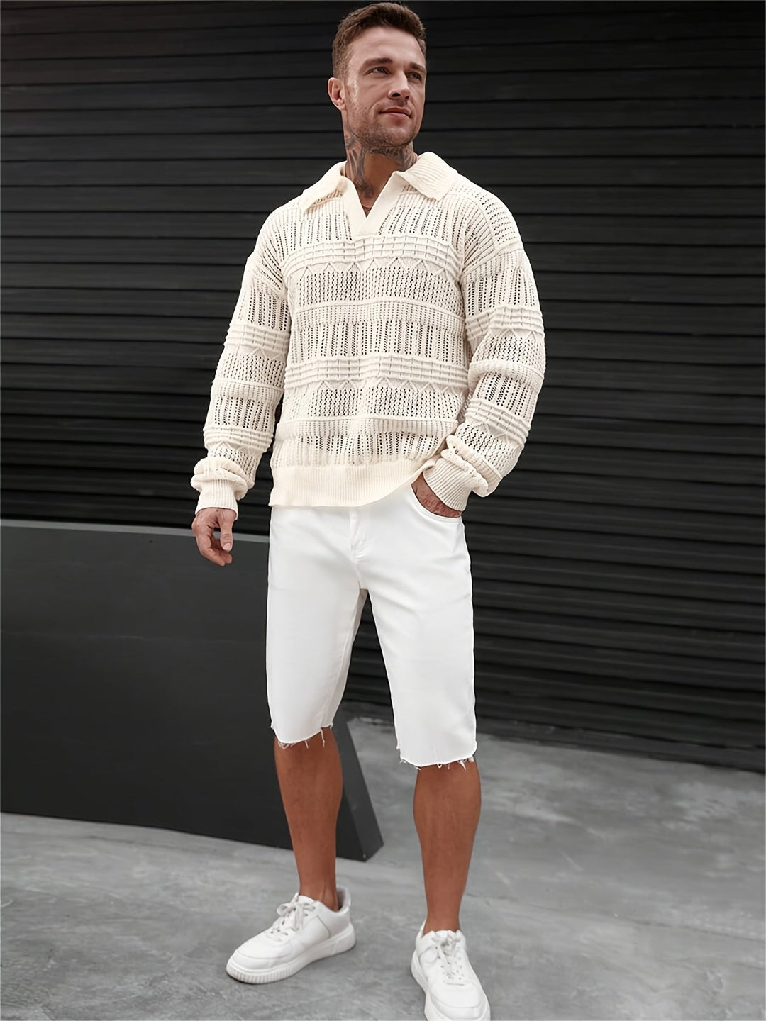 Wesley | Long-Sleeve Sweater with Cut Design