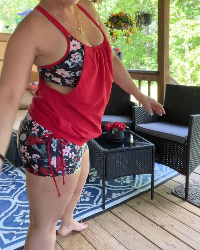 Printed Swimwear with Boxer Straps