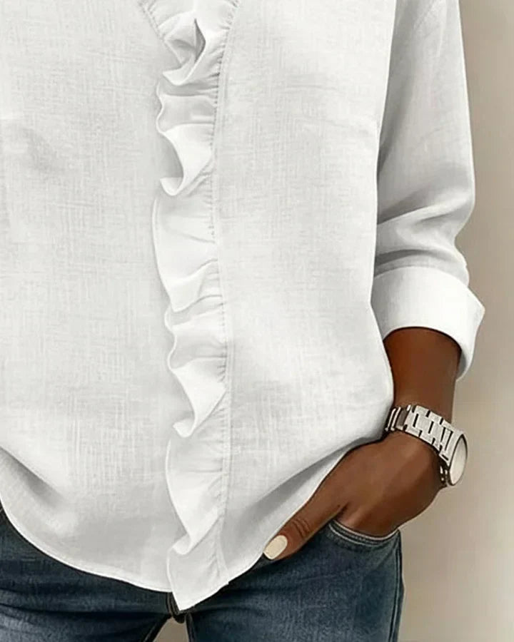 Susan | Ruffled V-Neck Blouse