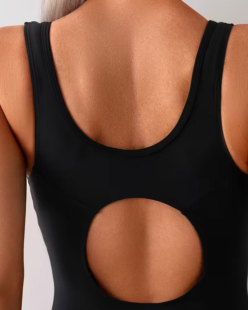 Color-Block Printed One-Piece Swimsuit