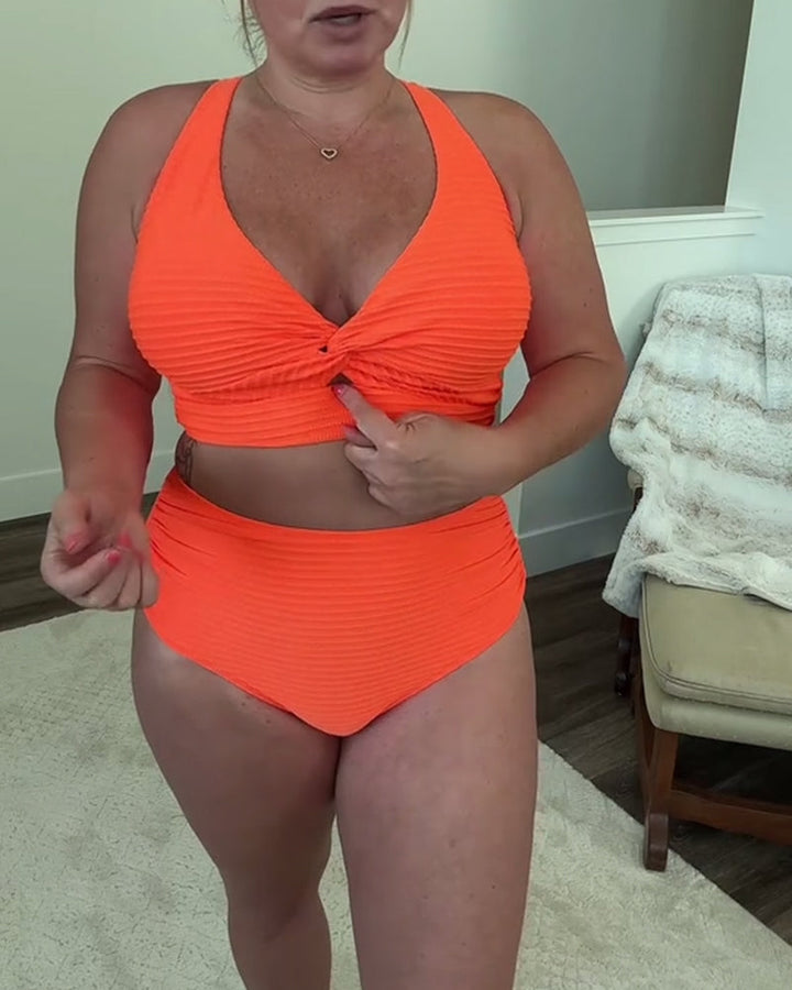 Casual Triangle Solid Color Bikini