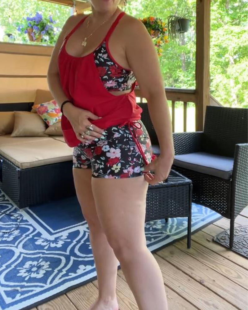 Printed Swimwear with Boxer Straps