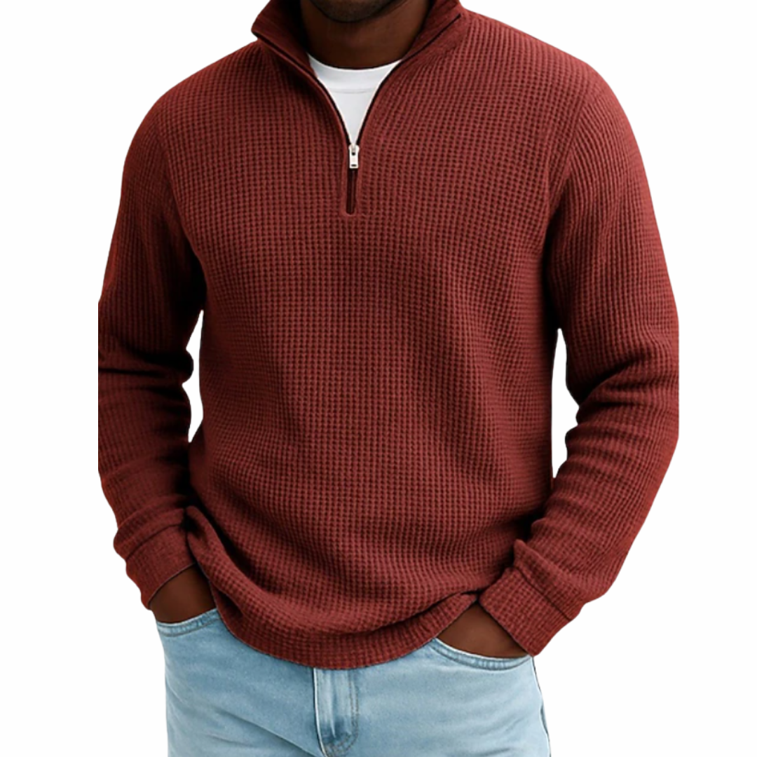 Patrick | Textured Quarter-Zip Polo
