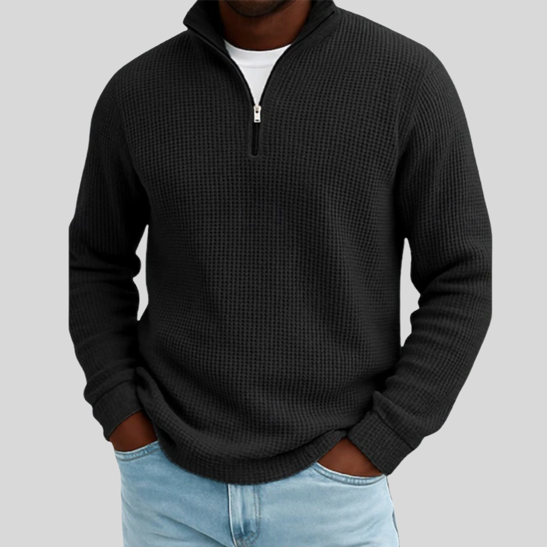 Patrick | Textured Quarter-Zip Polo