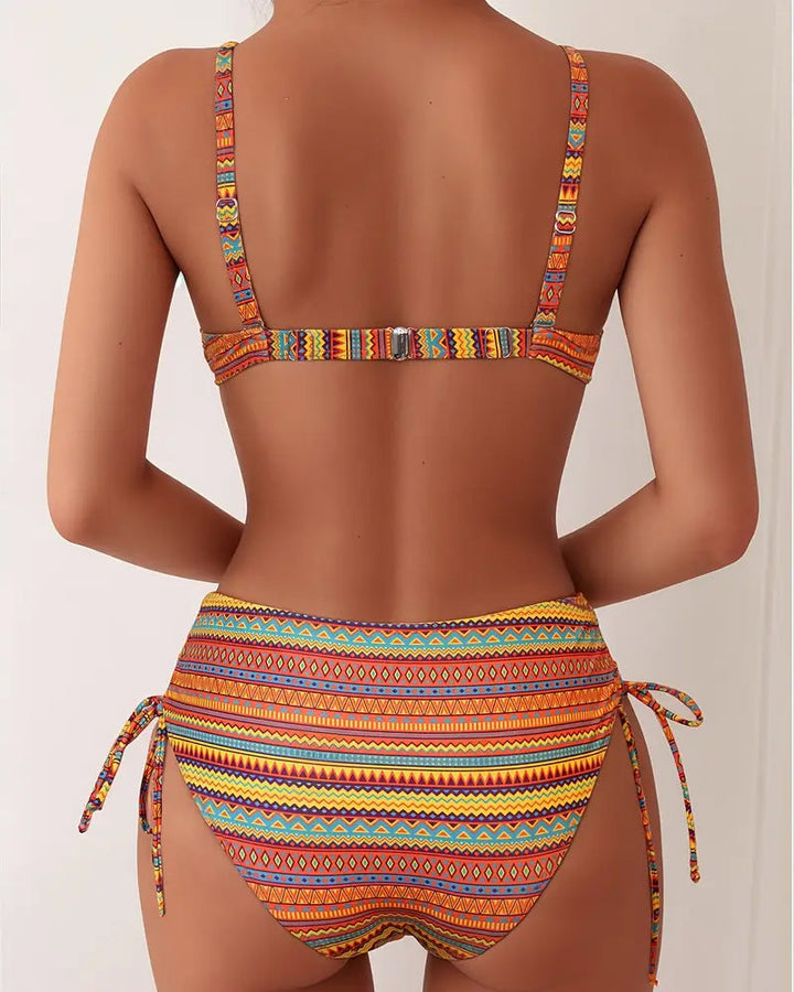 Two-Piece Striped Print Bikini