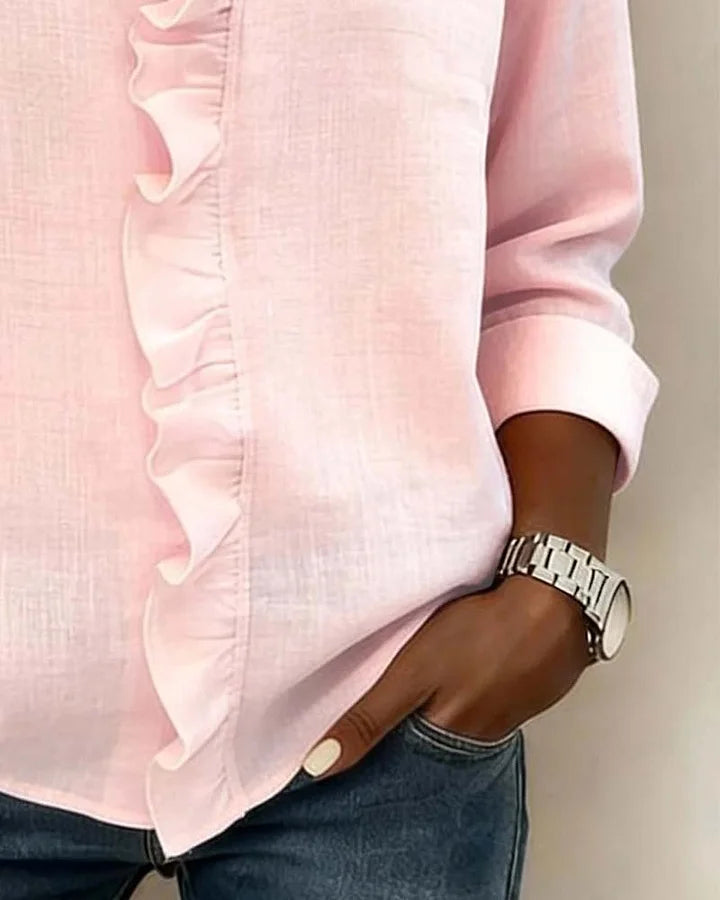 Susan | Ruffled V-Neck Blouse