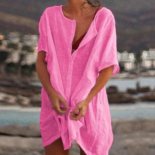 Anjini | Loose Beach Dress with Short Sleeves