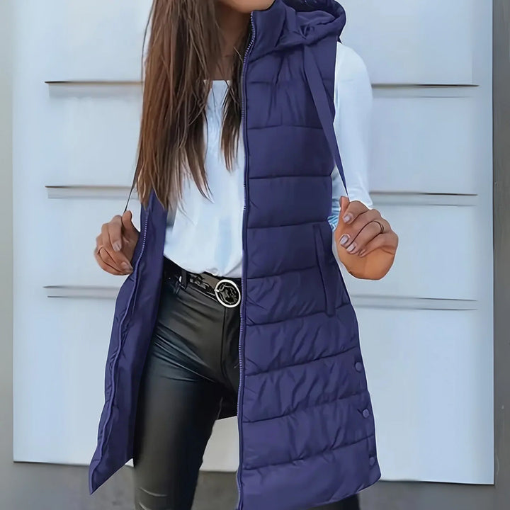 Rain | Casual Sleeveless Hooded Long Vest