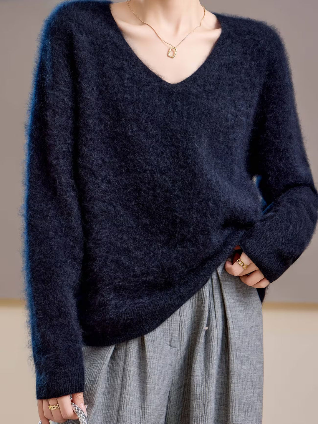 Claire | Brushed V-Neck Sweater