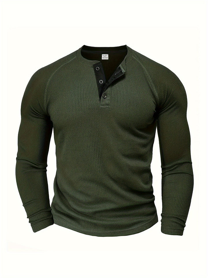 Connor | Classic Button-Neck Long Sleeve Tee