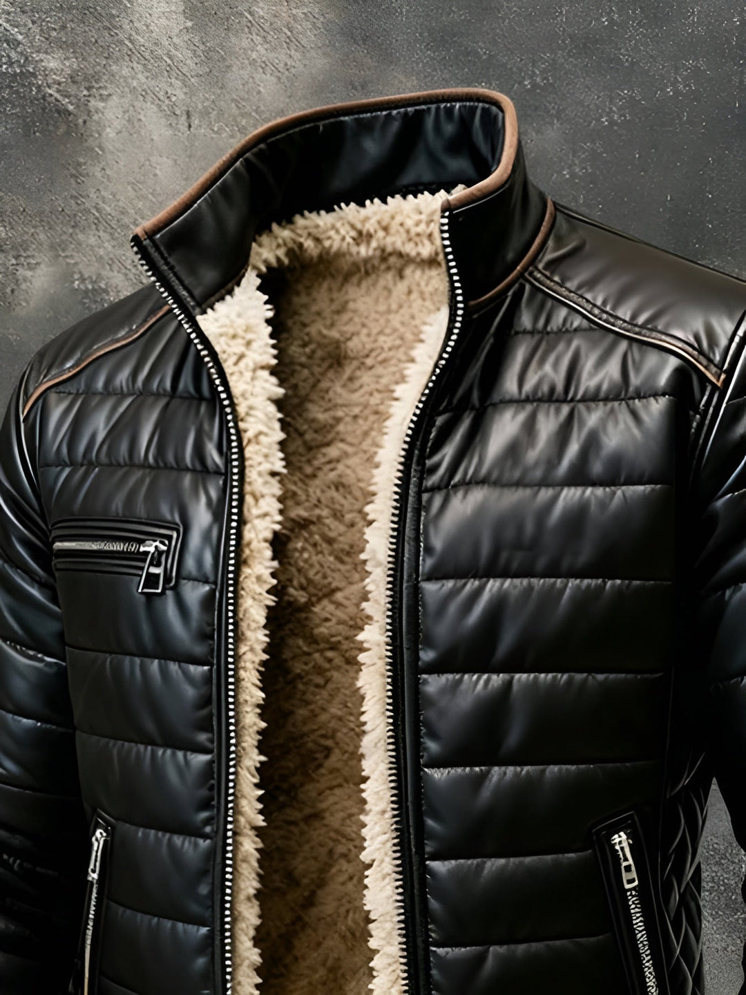 LEVANTAVERSAILLES | BLACK QUILTED JACKET WITH SHERPA LINING