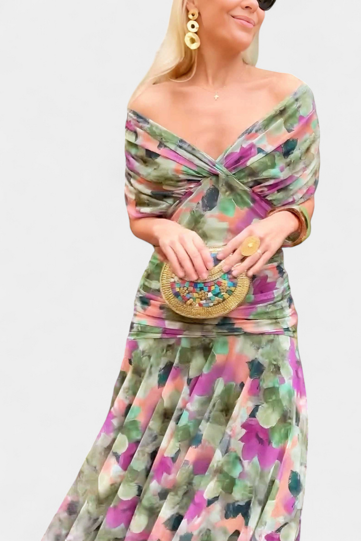 Hayden Laluna™ | Elegant Floral V-Neck Dress