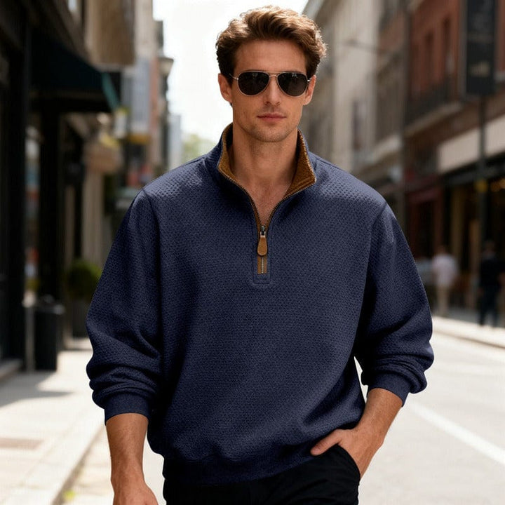 Lance | Textured Quarter-Zip Pullover