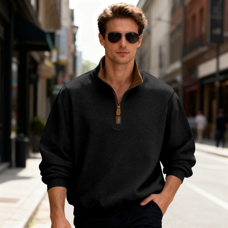 Lance | Textured Quarter-Zip Pullover