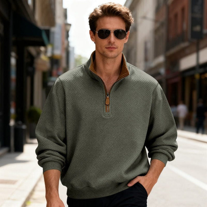 Lance | Textured Quarter-Zip Pullover