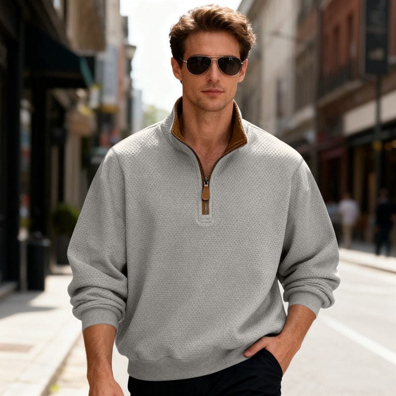 Lance | Textured Quarter-Zip Pullover