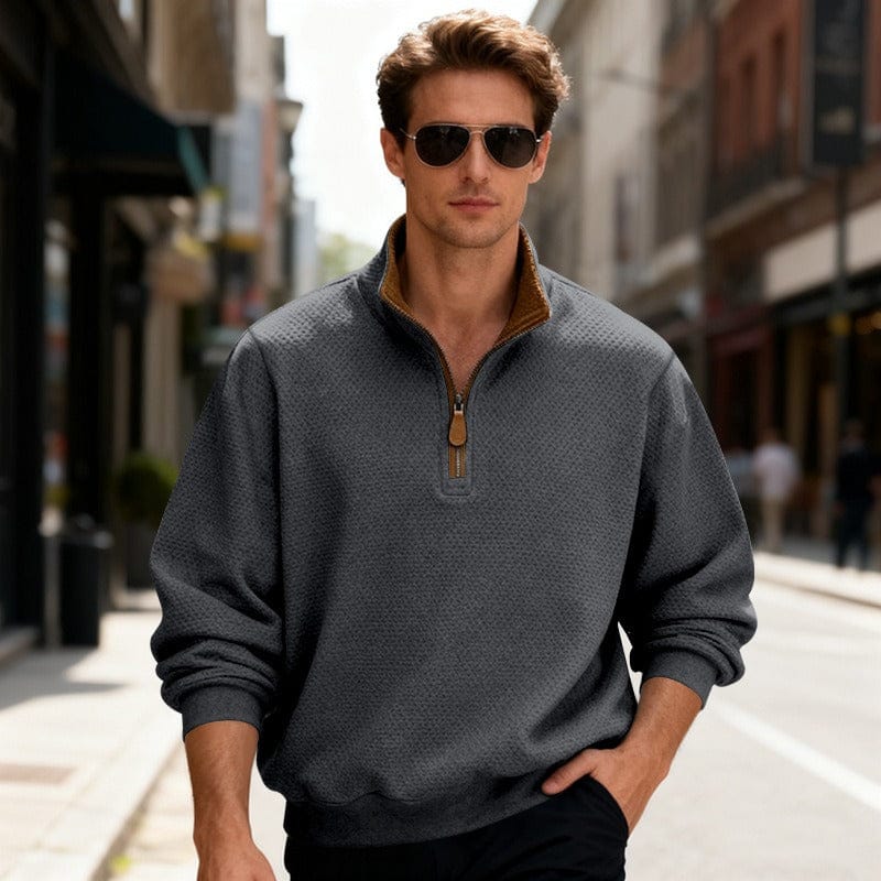 Lance | Textured Quarter-Zip Pullover