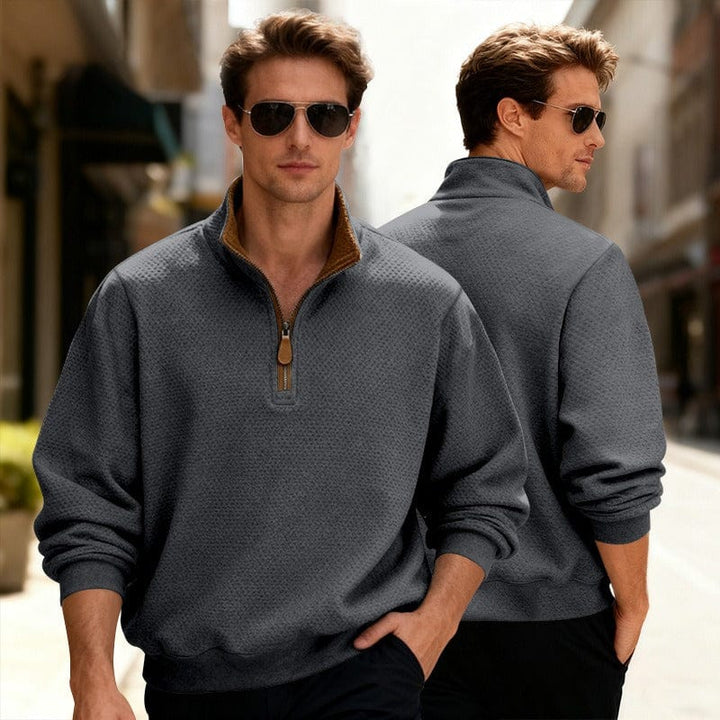 Lance | Textured Quarter-Zip Pullover