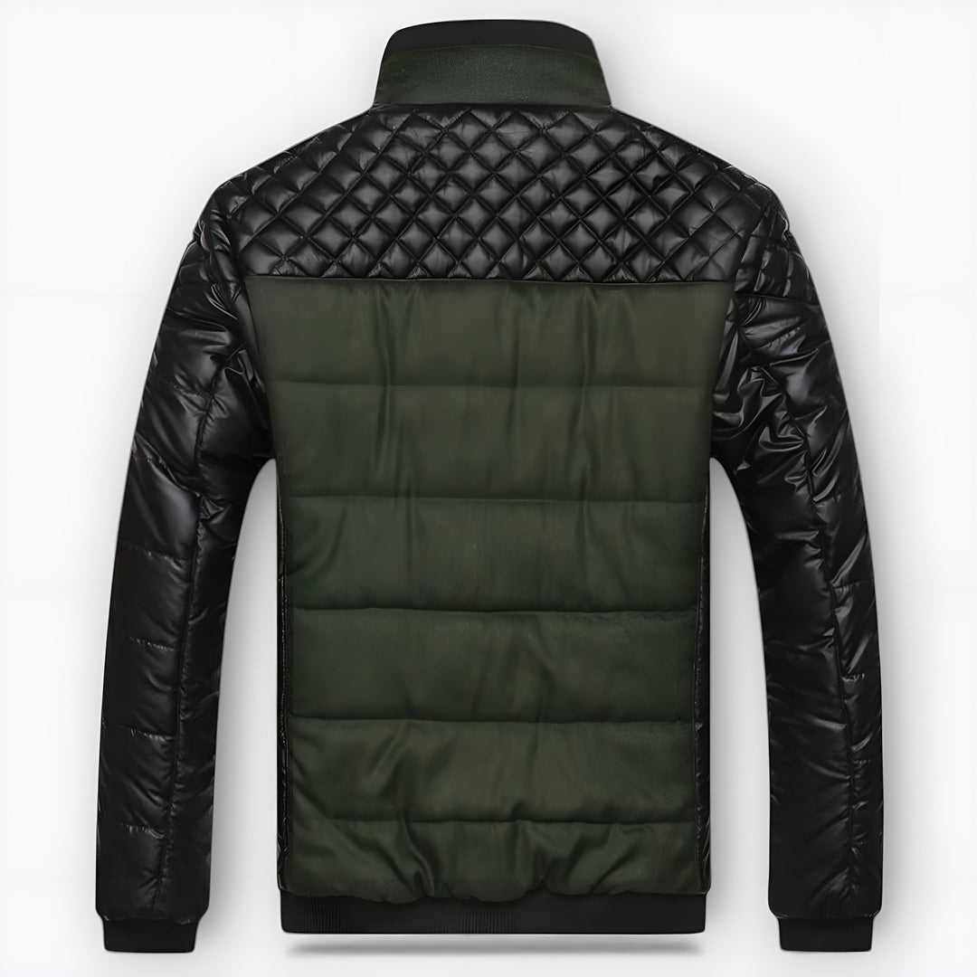 Félix™ | Two-tone quilted leather and fabric jacket