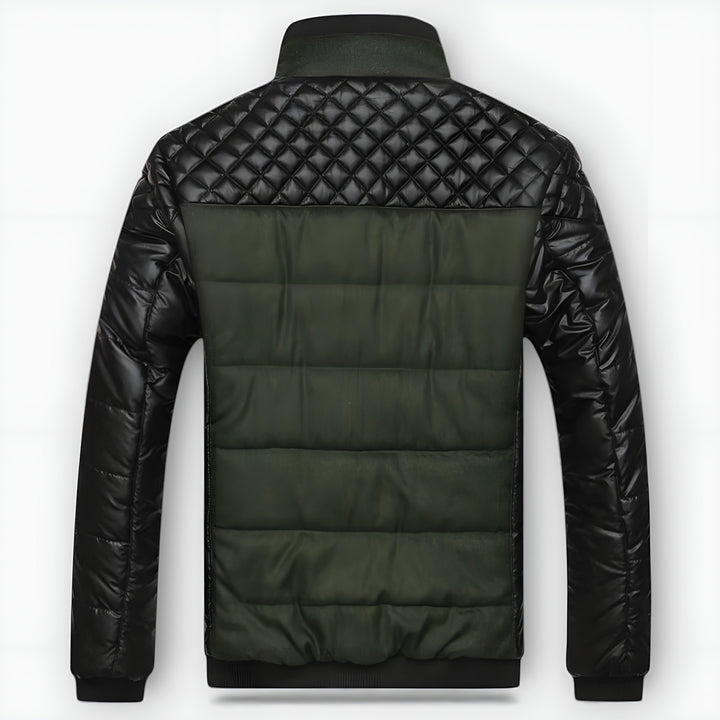 Félix™ | Two-tone quilted leather and fabric jacket