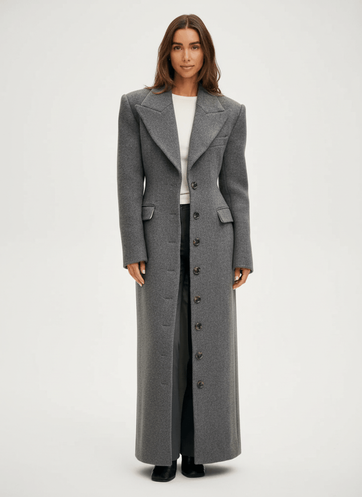 Evelyn | Sculpted Waist Long Tailored Coat